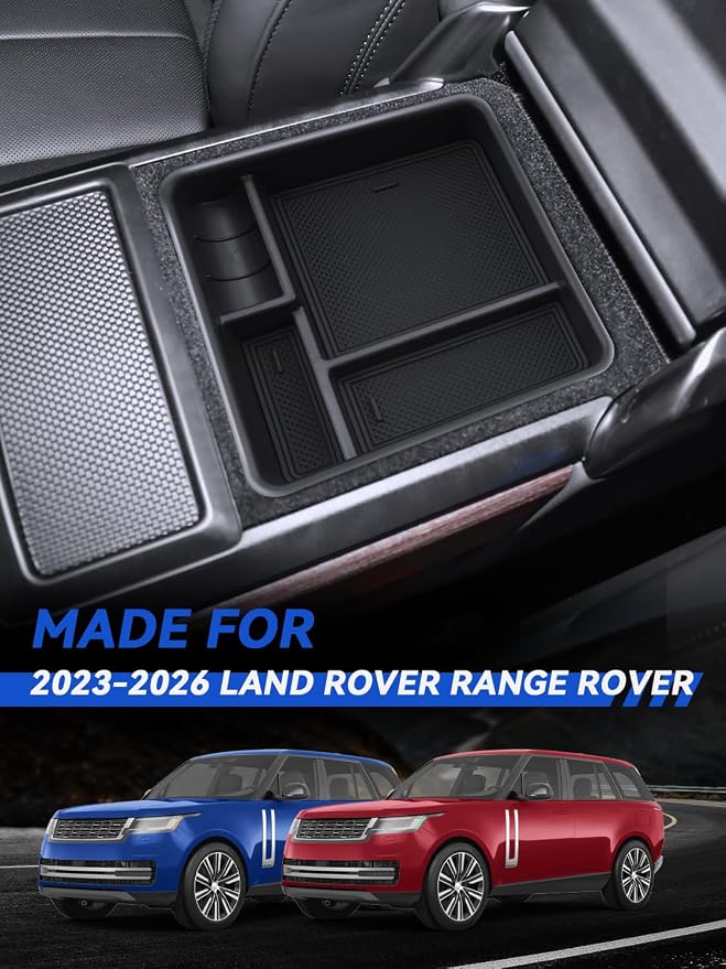 for Range Rover Center Console Organizer 2023 2024 2025 2026 Land Rover Range Rover Sport/Range Rover Accessories Armrest Tray Middle Storage Box (Without Refrigerator)