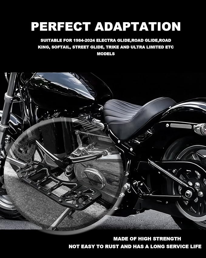 Motorcycle Floorboards Driver Passenger Footboards Set Stretched Foot Pegs For Dyna FLD/Electra Road Street Glide/Softail/Road King/Trike/Ultra Limited