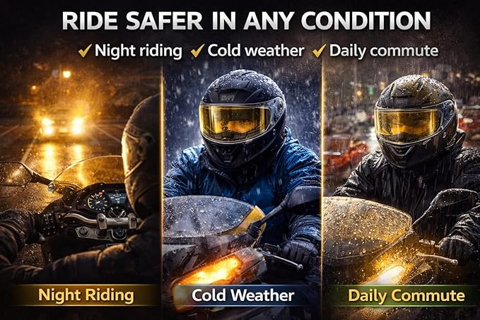 Universal Helmet Visor Anti-Glare and Anti-Fog Combined Film - Ideal for Motorcycle Helmet Lens, Alternative to Insert Lens - Ultra HD Helmet Shield Films, Anti-Steaming, Safer Rides