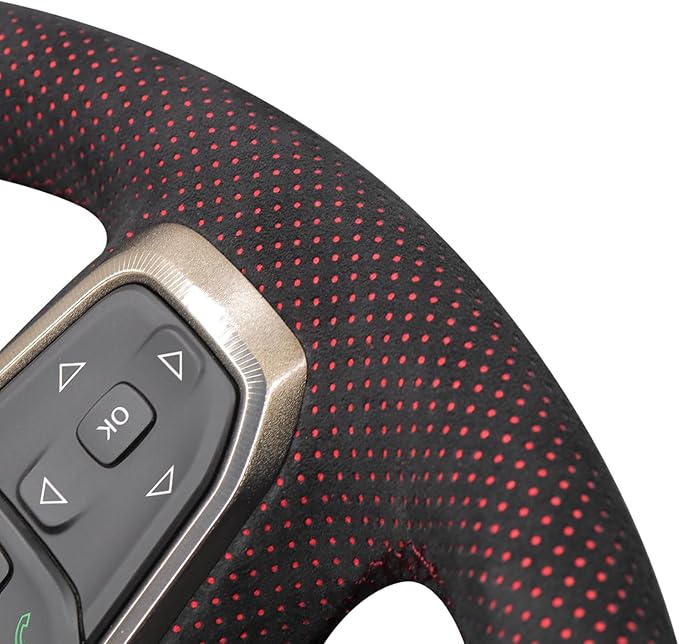 MEWANT Hand-Stitched Steering Wheel Cover Wrap for Dodge Ram 1500 2019-2023 Steering Wheel Accessories for Dodge Ram(Backsides Without Buttons)
