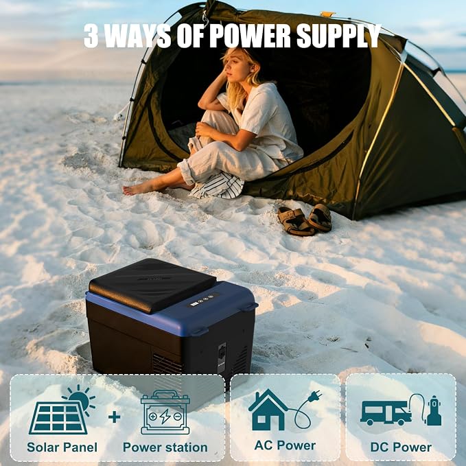 KI12 12 Volt Refrigerator,Portable Freezer,11 Quart(12L) Car Cooler,12V Car Fridge,12/24V DC 100-240V AC for Camping, Travel, Truck, RV, Boat -4℉~68℉