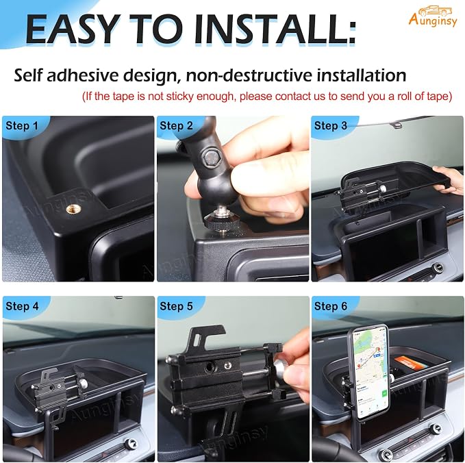 Aunginsy Center Console Dash Storage Tray Compatible with Ford Maverick 2022 2023 2024 Dashboard Multi-Functional Phone Holder Storage Box Organizer Tray Insert with Mobile Phone Mount Accessories
