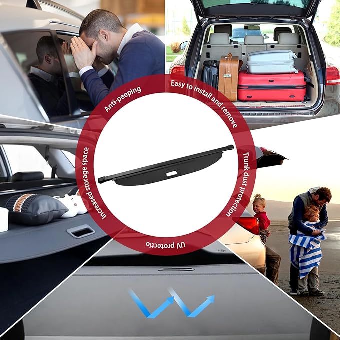 Cargo Cover for 2025 Mazda CX90 - Tesmirror Retractable Cargo Cover Compatible with 2024-2025 Mazda CX-90 Tonneau Cover Rear Trunk Cargo Security Shade Cover for Mazda CX 90 Accessories