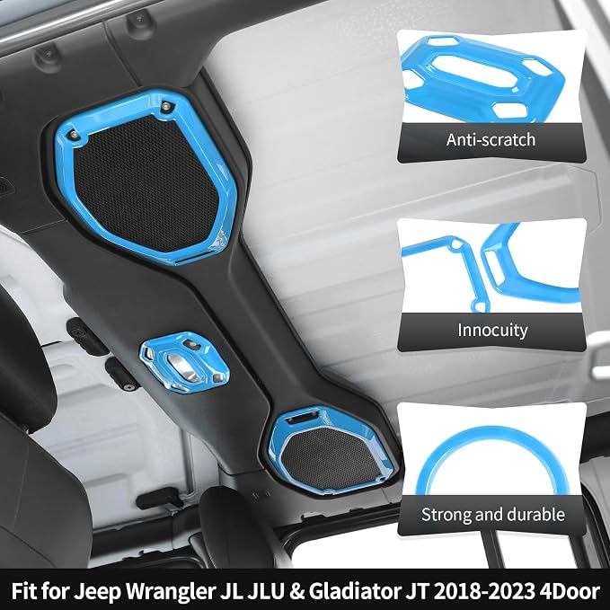 23PCS Full Set Interior Decor Trim Kits Fit for 2018-2023 Jeep Wrangler JL JLU & Gladiator JT 4Door Dashboard Cup Holder Headlight Switch Gear Shift Roof Speaker Map Light Inner Door Bowl Trim