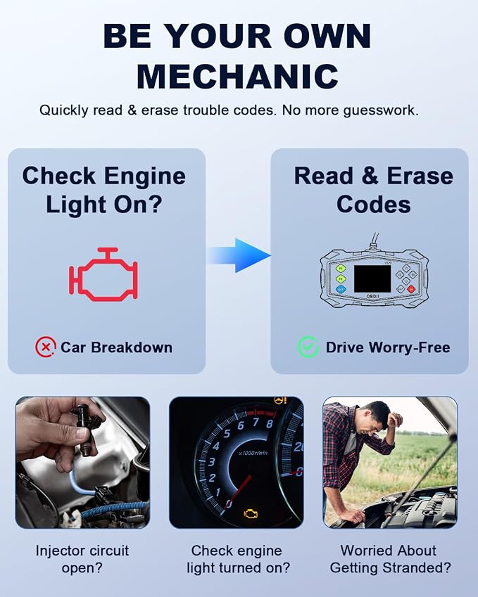 OBD2 Scanner Diagnostic Tool, ZEXMTE Professional OBD2 Scanner with Data Stream, Mode 6, Mode 8 & I/M Readiness, Enhanced Code Reader for Cars and Trucks, 2.8'' Color Screen, Suitable for 12V Vehicles
