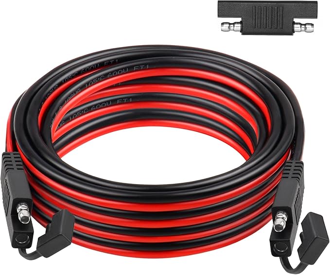 SAE Extension Cable 10AWG 30FT Quick Disconnect Tinned Copper Wire with SAE Connector Wire for Solar Panel, Battery, Tender Motorcycle, Automotive RV, Cars Tractor 10 Gauge