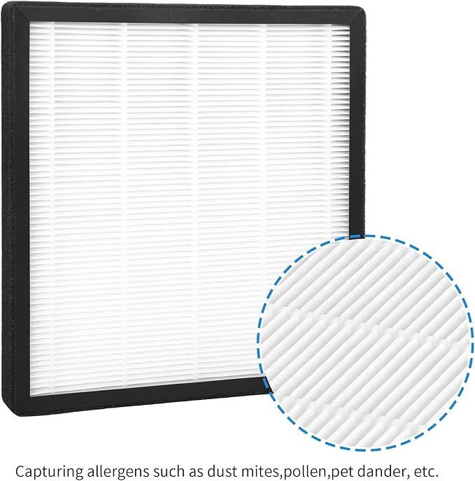2-Set HJ-H23 Replacement Filter Compatible with Hejiko HJ-H23 Purifier, 2 True H13 HEPA Filters + 2 Activated Carbon Filters
