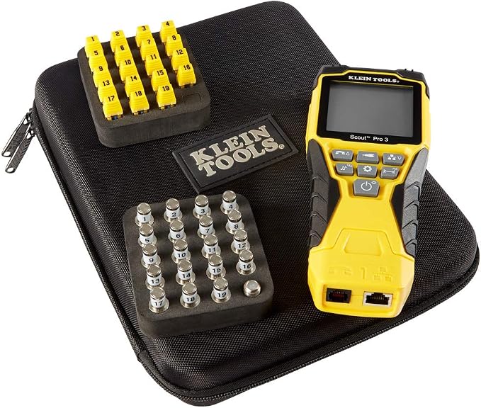 Klein Tools Cable Tester Kit with Scout Pro 3 for Ethernet, Coax and Phone Cables + Carrying Case