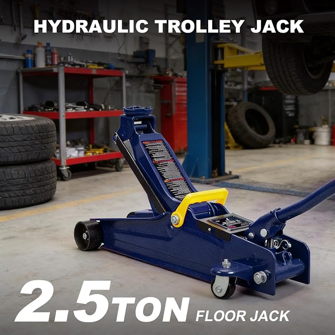Big RED 2.5 Ton (5,000 lb) Low Profile Hydraulic Trolly Jack, Blue, AT825051UR