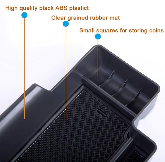 JDMCAR Center Console Cover and Center Console Tray (Black Trim) Compatible with 2015-2022 Chevy Colorado/GMC Canyon