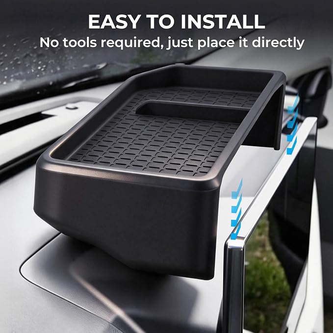 Dashboard Storage Tray Dash Organizer for Toyota RAV4 2026 (Only for 10.5-Inch Screen, Not for 12.9-Inch Screen) Interior Accessories Center Console Behind Screen Storage Box for 2026 RAV 4
