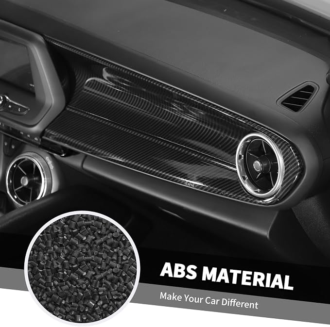 Jimen Fit for Chevrolet Camaro 2016-2024, 4PCS Center Console Dashboard Trim & Gear Shift Panel Cover