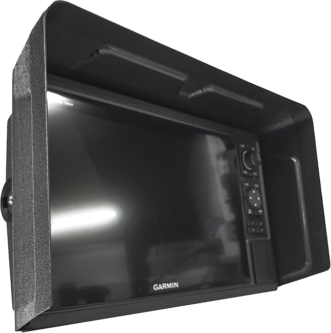 BerleyPro Garmin Fish Finder Visor — Sun Cover & Glare Reduction — Fits Echomap UHD/UHD2/Ultra, GPSMAP, Striker, Echomap Chirp & More — CNC Machined ASA Plastic
