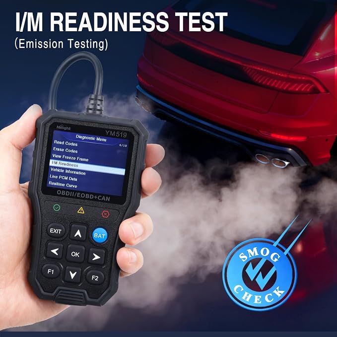 Nilight YM519 2.8” Large Screen OBD2 Scanner - Enhanced Automotive Computer Diagnostic Tool - Car Code Reader for Engine Faults, I/M Readiness & Emission Test for All OBD II Protocol Cars