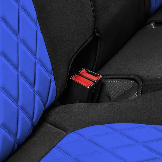 FH Group Custom Fit Car Seat Covers Specifically Made for 2019-2023 GMC Sierra 1500 2500HD 3500HD SLT AT4 Denali - Ultraflex Neoprene Water Resistant Automotive Seat Covers - Full Set Blue