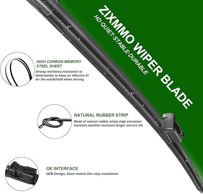 3 Factory Wiper Blades Replacement for Ford Fiesta 2009-2012 2013 2014 2015 2016 2017 2018 2019 Original Equipment Windshield Wiper Blades Set - 26"/15"/12" (Set of 3) Top Lock