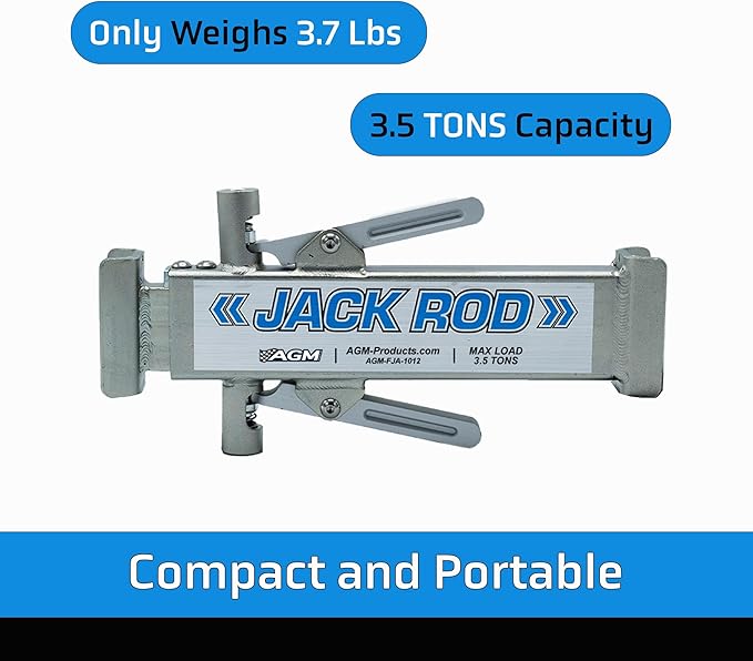 AGM Jack Rod, 3.5 Ton Dual Lever Locking Support Bar for Floor Jacks, Jack NOT Included, 14" Travel, 3.7 lb, Compact Jack Stand Alternative for Cars, SUVs, EVs, Safer, Vehicle Support
