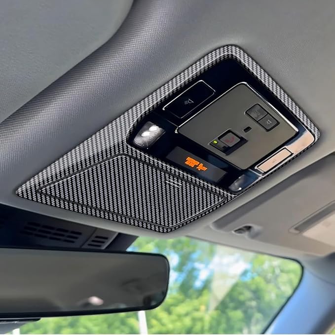 2Pcs Car Reading Light Frame Panel Trim Cover Compatible with Toyota Grand Highlander 2024 2025 2026 Fit for 2024-2026 Grand Highlander ABS Accessories(Carbon Fiber)