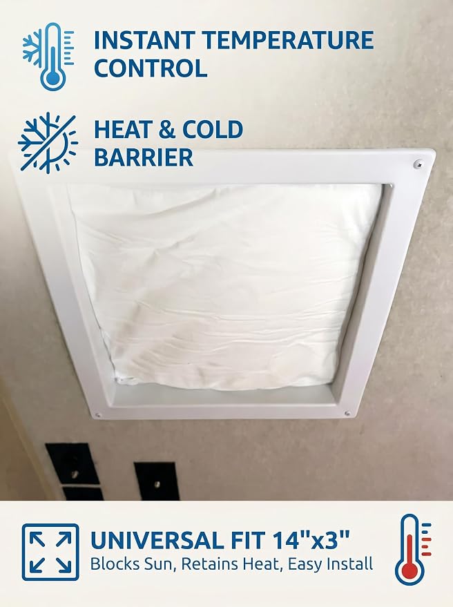 RV Vent Insulator and Skylight Cover 22″x14″x3″ with UV Protection Layer Reduce Heat Transfer & Increase A/C Efficiency RV Accessories for Vent Inside Camper Trailer