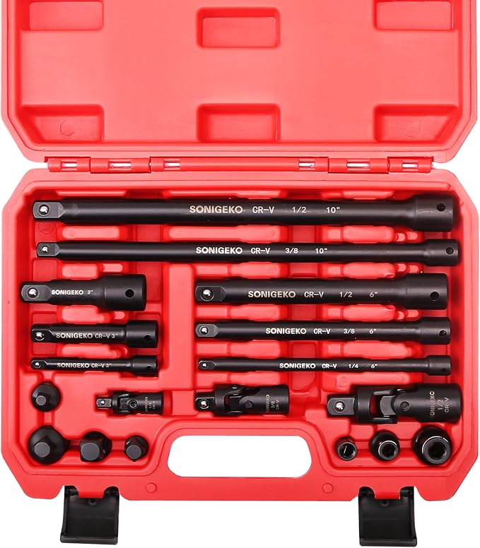 29 pieces 1/2" Drive Impact Sockets Set，18 pieces Impact Drive Extension Bar Set