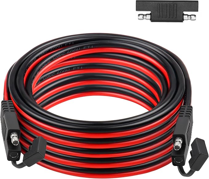 SAE Extension Cable 10AWG 35FT Quick Disconnect Tinned Copper Wire with SAE Connector Wire for Solar Panel, Battery, Tender Motorcycle, Automotive RV, Cars Tractor 10 Gauge