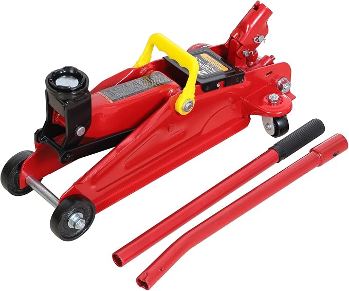 Big RED 2 Ton (4,000 lb.) Hydraulic Trolley Service Lift Jack/Portable Floor Jack with Special Slow Release and Blow Mold Carrying Storage Case