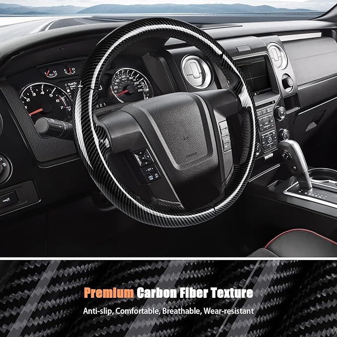 Steering Wheel Cover for Ford F150 2009-2014/Ford Expedition 2015-2017 Custom-fit Car Steering Wheel Cover for Ford Steering Wheel Protector