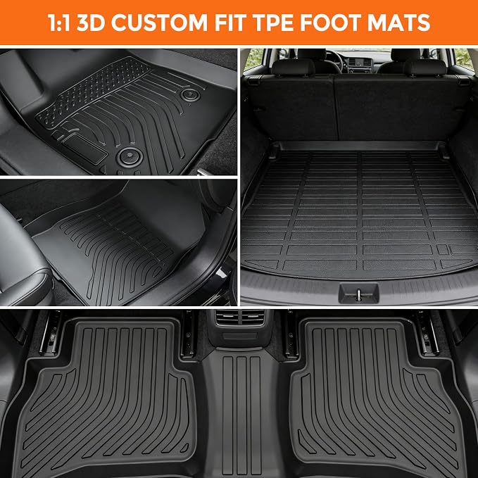 Floor Mats for Chevrolet Chevy Trailblazer AWD 2021-2026 (Only Fit for Cargo in Upper Deck Position, Not for FWD), Heavy Duty TPE All Weather Protection, Waterproof Non-Slip (Floor Mats & Cargo Liner)