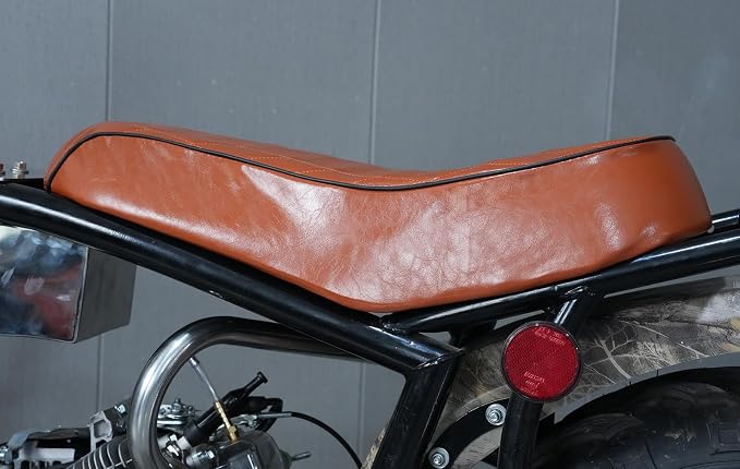 JMCHstore Brown Diamond Stitch Retro Mini bike Seat for Coleman B200R B200C B200V RB200 Realtree RT200 MEGA moto B212 MAX Cushion Replacement parts