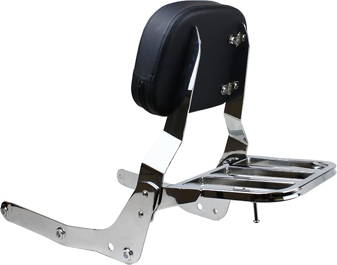 YHMOTO Passenger Sissybar Backrest with Luggage Rack for Honda Shadow Aero 750 VT750C 2004-2023 (Style B-Chrome)