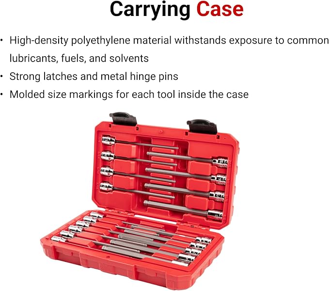 TEKTON Long Ball End Hex Bit Socket Set, 19-Piece | SHB91321