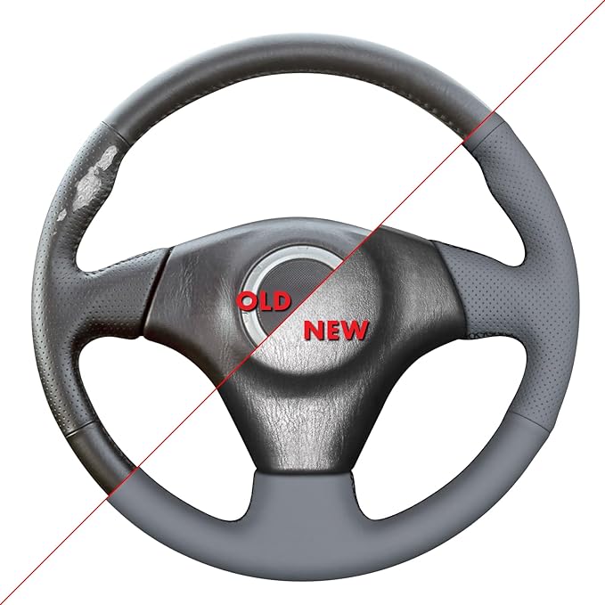 MEWANT Hand Stitch Steering Wheel Cover for Toyota RAV4 1998-2003 / Celica 1999-2006 / Corolla 2003-2008 / Matrix 2002-2008 / MR2 1999-2007 / Supra/Caldina, Custom Fit DIY Wrap Interior Accessories