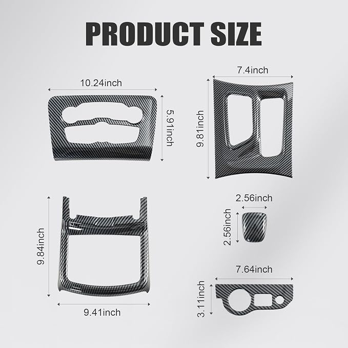 Interior Trim Kit for Dodge Charger 2015-2022 Gear Shift Panel Cover Cup Holder Headlight Switch Button Panel Cover