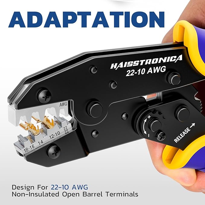 haisstronica Crimping Die for Open Barrel Terminals,22-10 AWG
