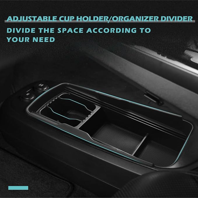 BestEvMod Lower Center Console Slide Cover Organizer Tray Compatible with 2026 2025 2024 2023 2022 EV6 Accessories Push-Pull Storage Box Protect Privacy (Slide Cover Version)