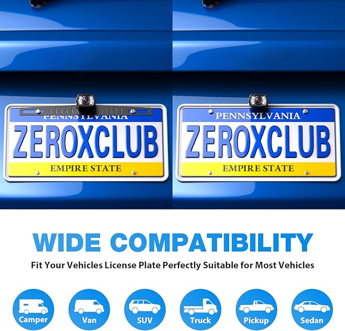ZEROXCLUB Wired Backup Camera Kit with 7" Monitor, HD 1080P Display for Car Truck/Pickup/SUV/Van/RV, Night Vision Rear View Camera IP69 Waterproof-B7