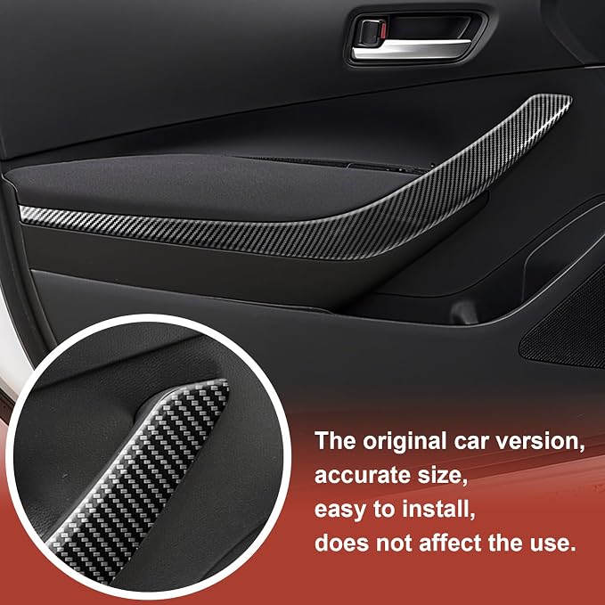 Carbon Fiber Inner Door Handle Frame Cover Compatible with Toyota Corolla 2020–2026 & Corolla Hatchback 2019–2026