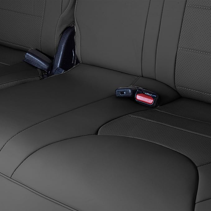FH Group Custom Fit Car Seat Coves Speciffically Made for Chrysler Pacifica 2017-2024 - 3rd Row Set, Faux Leather, Black