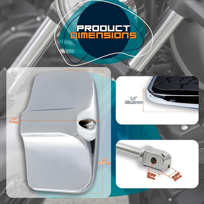 Rear Passenger Floorboard FootPeg Footboard Compatible with Kawasaki vulcan 500,800,700,750,88,900,1500,1600,1700,2000 (Chrome, MetalSkull)