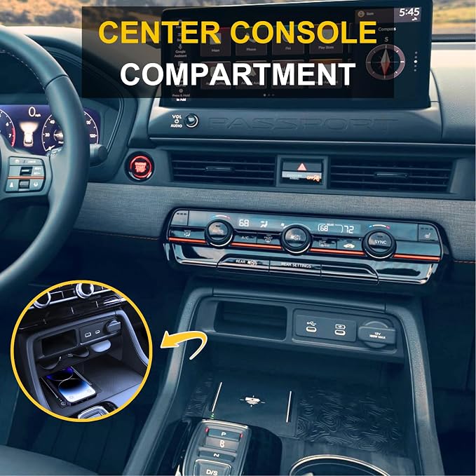 Center Console Organizer Secondary Storage for 2026 Honda Passport Trailsport / 2023 2024 2025 Honda Pilot Central Control Storage Tray Insert Divider Cubby Interior Accessories