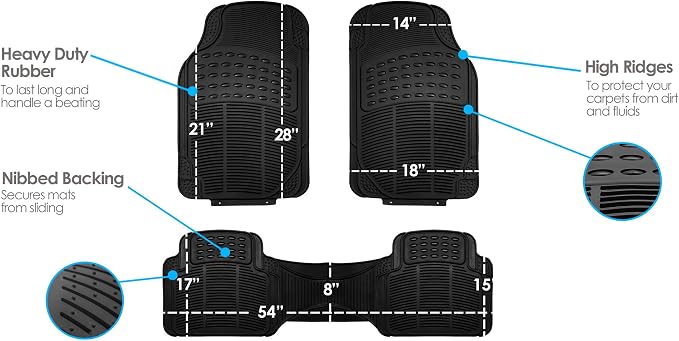 FH Group Car Seat Covers Floral Seat Covers Full Set – Universal Fit for Cars Trucks & SUVs (Black) FB053115 + F11306