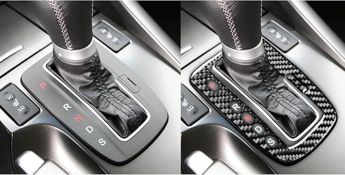 Black Soft Carbon Fiber car Interior Gear Frame 2/Piece Decorative Sticker Suitable for Acura TSX 09-14 Carbon Fiber car Interior