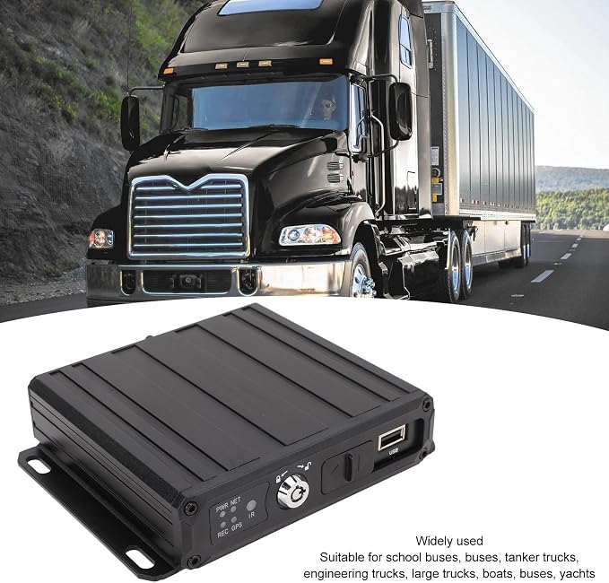 Backup Camera Video Switcher, 4 Channel Parking Camera Video Splitter 4 Input 1 Output DC12V/24V 1080P AHD Backup Camera Image Switch Combiner Box for RV Buses Truck (No Memory