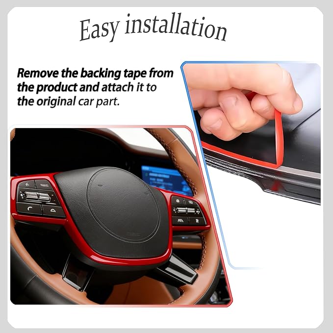 Steering Wheel Button Cover, for Kia Telluride 2020 2021 2022 2023 2024 2025 2026,Steering Wheel Button Panel Protection Frame Molding Trim - Wine Red(Style A)