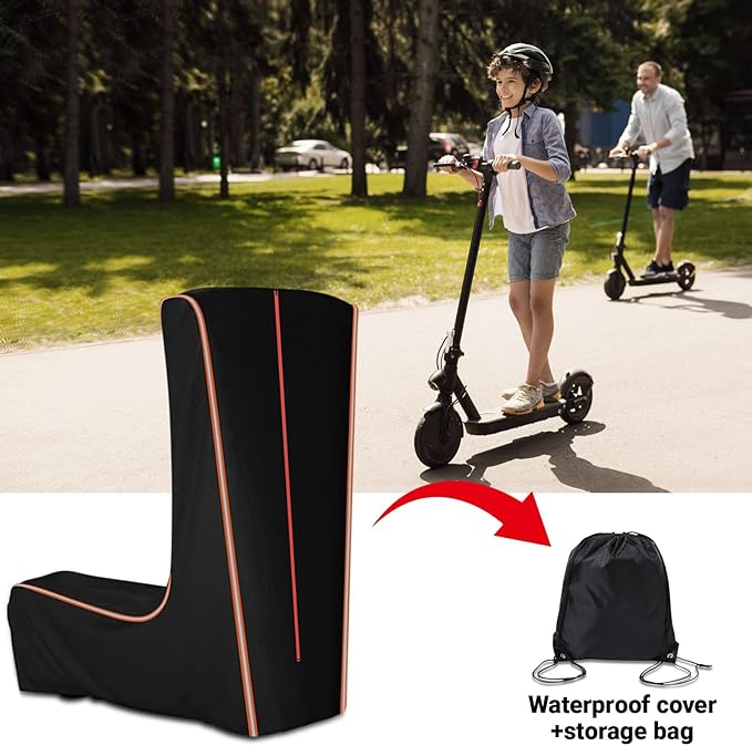 Electric Scooter Cover, 360° Full Coverage Universal Outdoor Waterproof Dustproof Sun Protection Scooter Storage Cover, Fit for 300W to 800W E-Scooters, All Season (45" L x 24" W x 47" H)