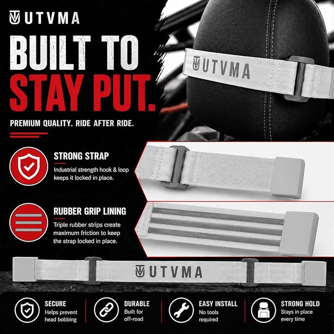 UTVMA Helmet Holders - Head Support for Young UTV Riders Compatible with All Seats and Helmets!