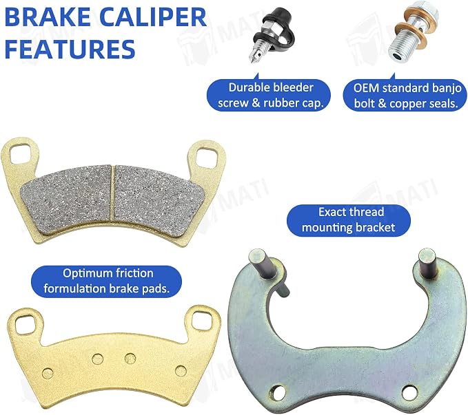 M MATI Rear Left Right Brake Calipers for Polaris RZR Turbo 19-21 RZR XP Turbo RZR XP 4 Turbo 16-21 1912480 1912478 1912479
