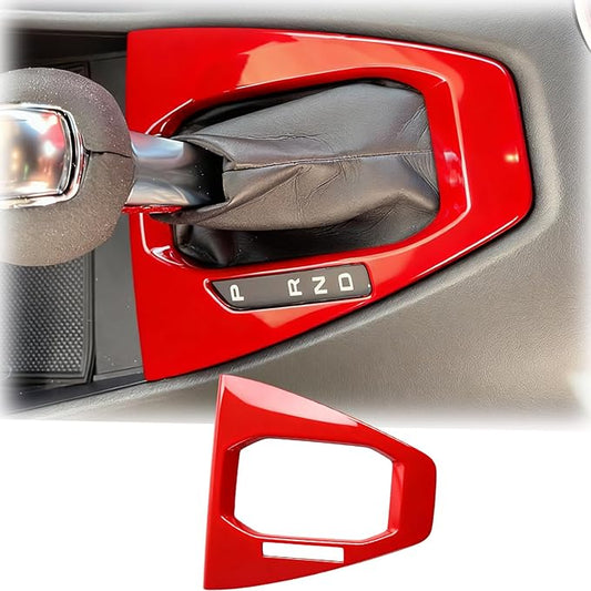 MUXEE Console Gear Shifter Panel Cover,for Ford Mustang 2024 2025 2026 - ABS Wine red Sport Style Automatic Gear Shift Head Panel Cover Accessories(for Automatic Gear Model)