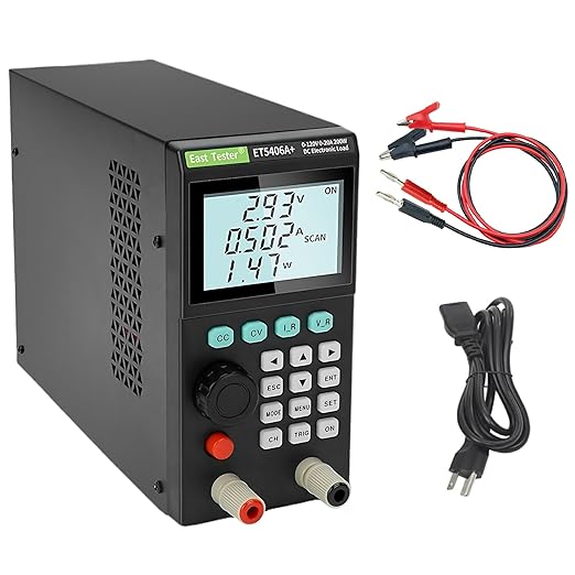 East Tester ET5406A+ DC Electronic Load 200W 120V 20A CC/CV/CR/CP USB | High-precision load testing for batteries & power supplies; R&D and production QC; USB PC control; stable performance