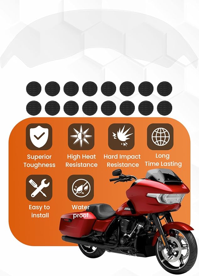 Headlight Lens Headlamp Protection Film Headlight Cover Guard Compatible with Harley Touring CVO Road Glide FLTRXSE 2023-up & Road Glide/ST 2024-up (Clear)
